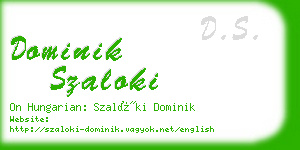 dominik szaloki business card